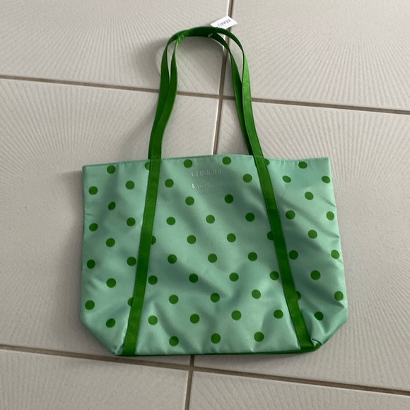 kate spade Bags Clinique X Kate Spade Green Polka Dot Tote Bag Nwt